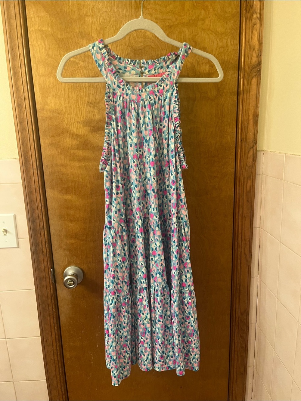 Lilly Pulitzer Light Blue Floral Halter Midi Dress - Picture 2 of 6